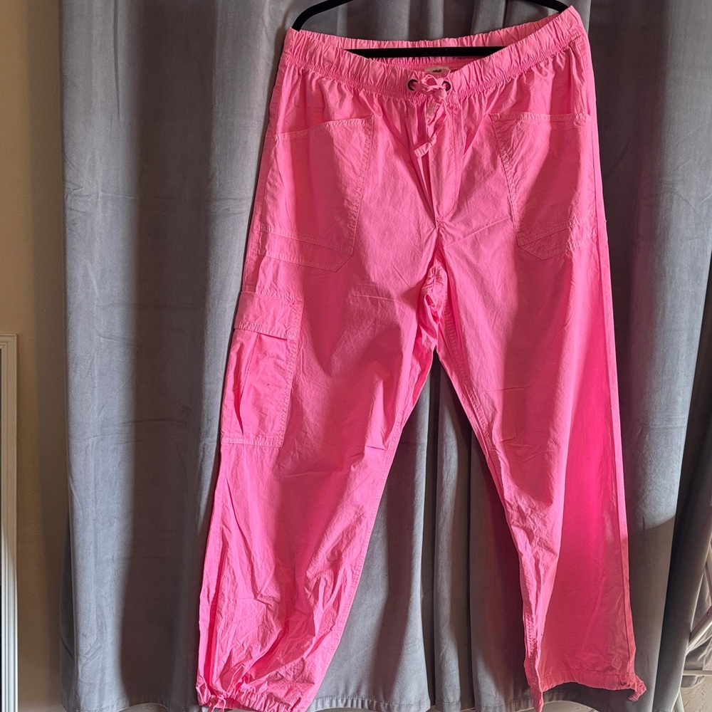 Aerie Hot Pink Parachute Pants